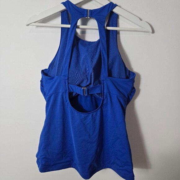 ATHLETA Maldives Size 36D Bra Cup High Neck Tankini Swim Top in Cerulean Blue - Picture 3 of 10